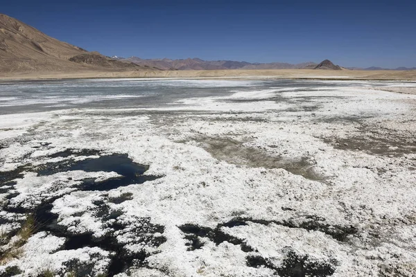 Paysage Avec Lacs Salés Dans Les Montagnes Pamir Près Alichur — Photo