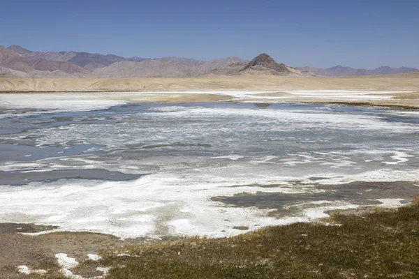 Paysage Avec Lacs Salés Dans Les Montagnes Pamir Près Alichur — Photo
