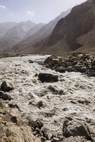 Río Fronterizo Río Panj Valle Wakhan Con Tayikistán Izquierda Afganistán — Foto de Stock