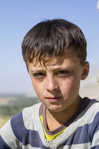 Vrang Tadżykistan 2018 Sierpnia Portret Chłopca Vrang Doliny Wakhan Tadżykistanie — Zdjęcie stockowe
