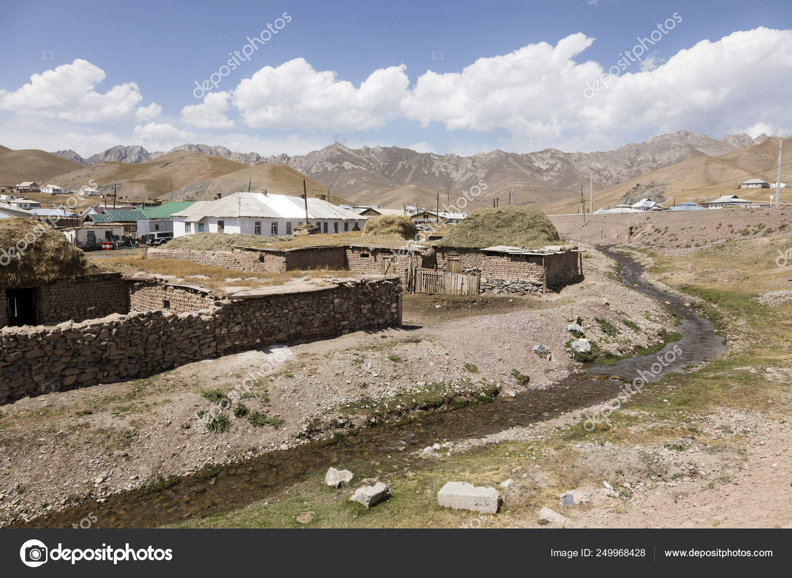 Sary-Tash Border Town In Kyrgyzstan To Neighboring Tajikistan On.