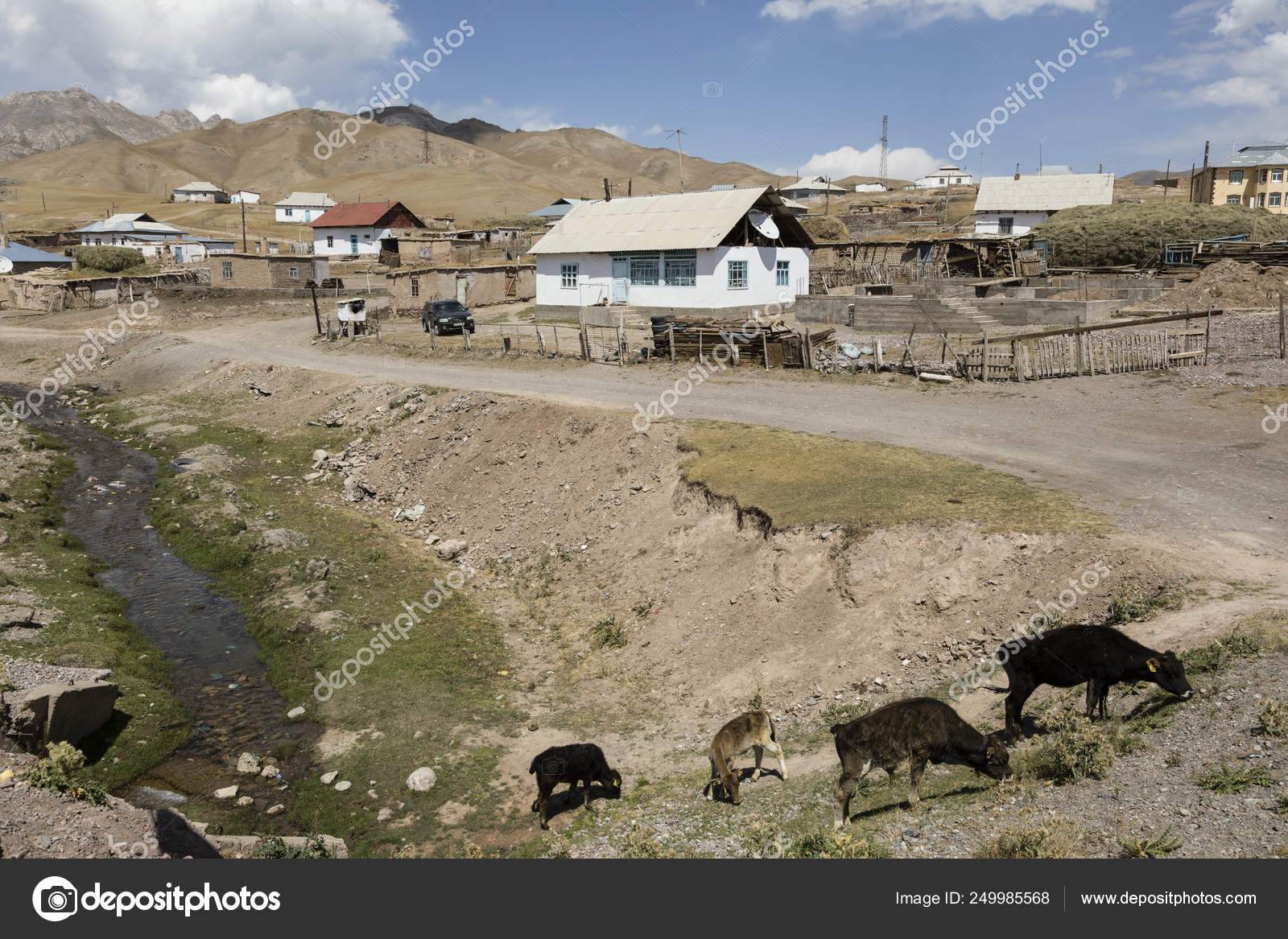 Sary-Tash, Kyrgyzstan August 21 2018: Residential House Of Border.