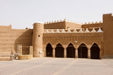 Shaqra, Saudi Arabia, February 16 2020: Shaqra is a traditional restored village made of clay bricks clipart
