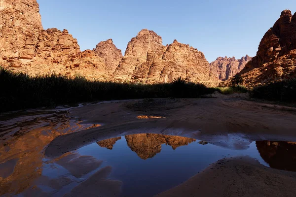 Wadi Disah Ook Bekend Als Wadi Qaraqir Een Kilometer Lange — Stockfoto