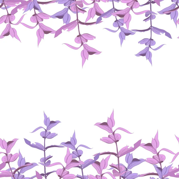 Fondo sin costuras con hojas rosadas. Fondo dibujado a mano. Patrón floral para papel pintado o tela . —  Fotos de Stock