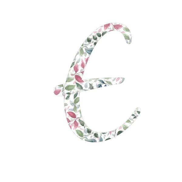 Capital letter E for text design, holiday cards, decor and design of text messages, wedding invitations.