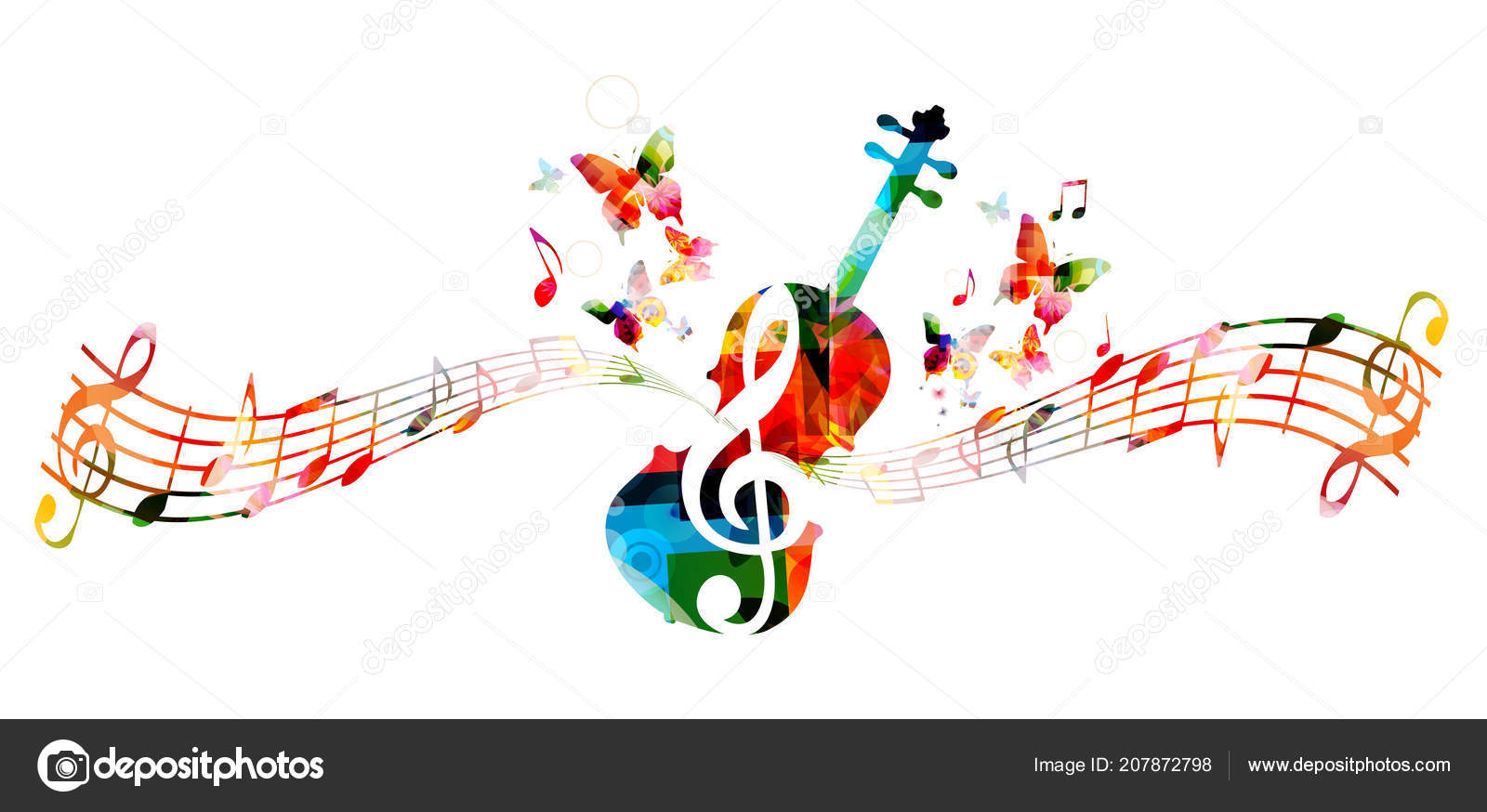 Colorful Music Background Poster Violoncello Trumpet Music Notes Music  Festival Stock Vector Image by ©abstract412 #207872798