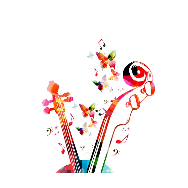 音乐海报与乐器 彩色钢琴键盘 萨克斯 大提琴 Contrabass 吉他和麦克风与音乐笔记隔离矢量插画设计 — 图库矢量图片