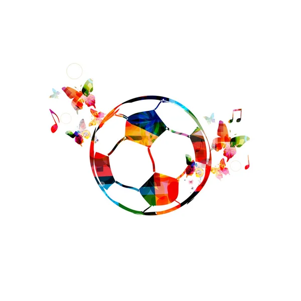 Voetbal Kleurrijke Vector Afbeelding Achtergrond — Stockvector