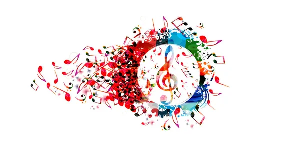 Musique Fond Coloré Avec Clef Notes Musique — Image vectorielle