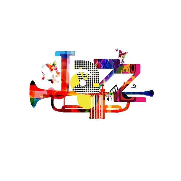 Kleurrijke Creatieve Jazz Muziek Poster — Stockvector