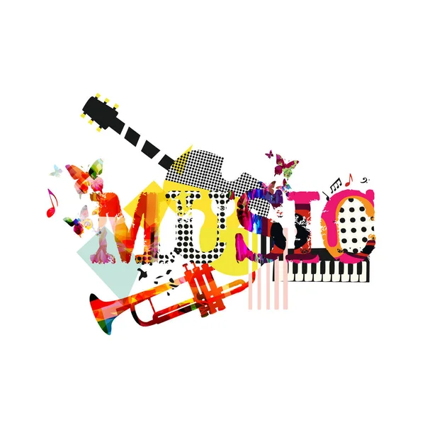 Colorato Poster Musica Creativa Colori Vivaci — Vettoriale Stock