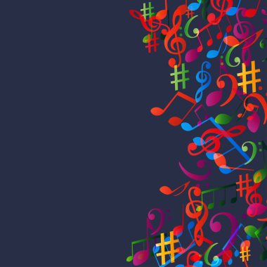 Renkli yaratıcı arka plan müzik işaretleri