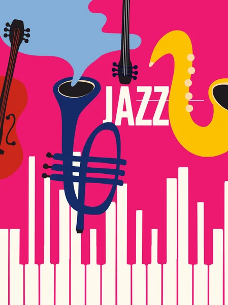 Färgglada Kreativ Jazzmusik Affisch — Stock vektor