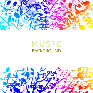 renkli müzik işaretleri ile yaratıcı arka plan 