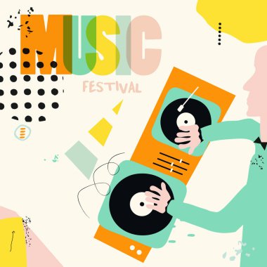 Renkli yaratıcı müzik festivali afiş