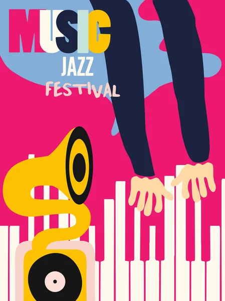 Affiche Musicale Jazz Créative Colorée Illustration Vectorielle — Image vectorielle