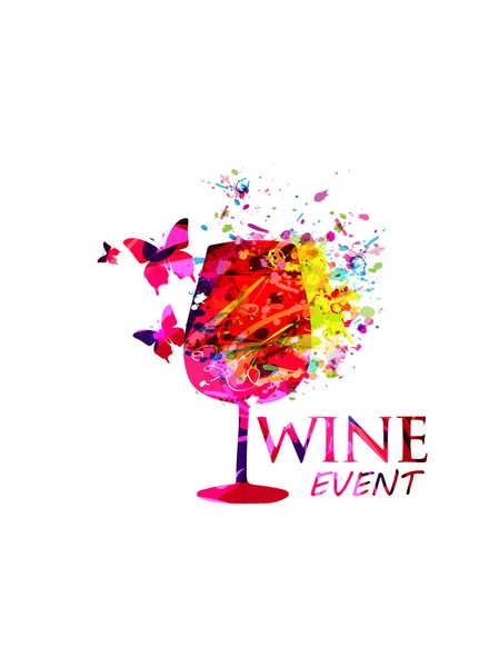 Evento Vinho Fundo Colorido —  Vetores de Stock