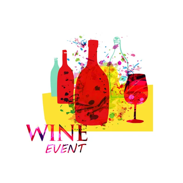 Evento Vinho Fundo Colorido — Vetor de Stock