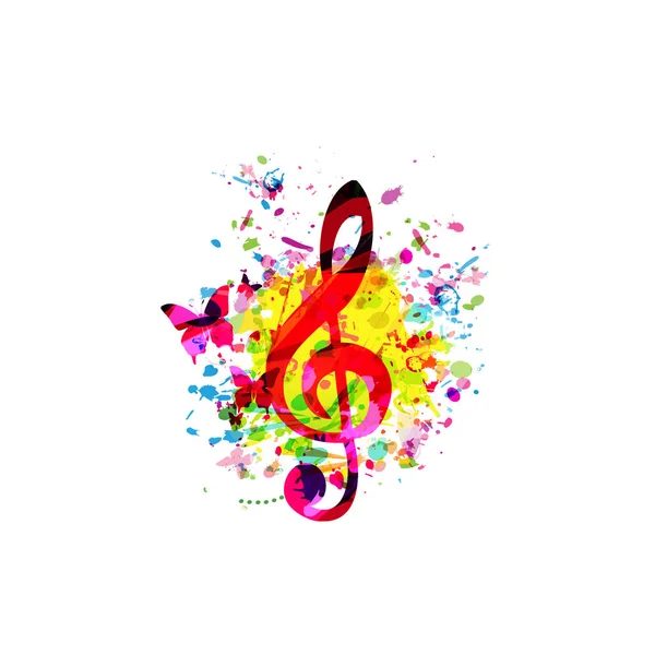 Fond Musical Coloré Avec Notes Musique Illustration Vectorielle Clef Affiche — Image vectorielle