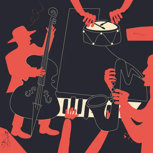Buntes Kreatives Jazzmusik Plakat — Stockvektor