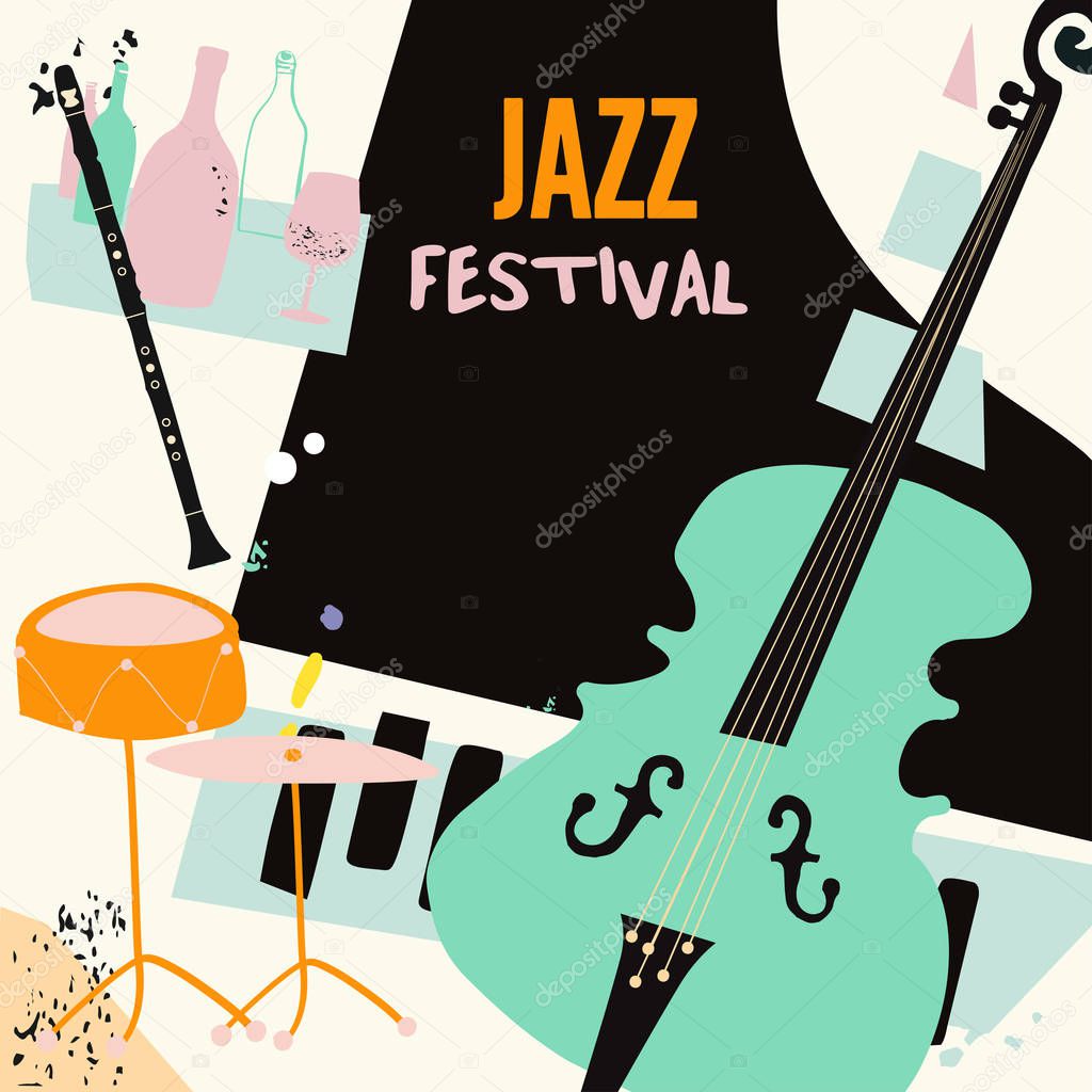Colorful creative jazz music poster