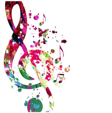 Renkli soyut tiz clef beyaz arka planda izole