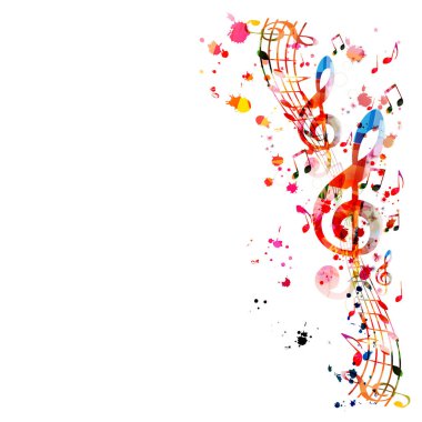 Renkli soyut tiz clef beyaz arka planda izole