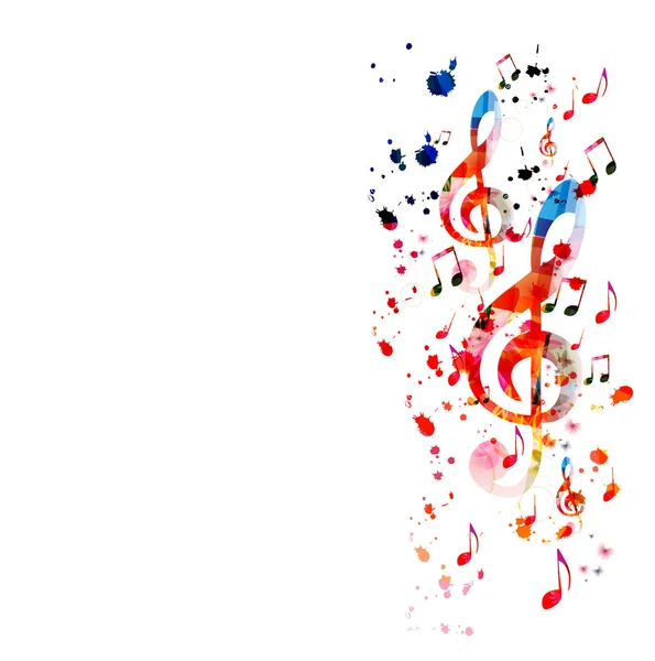 Colorful Abstract Treble Clef Isolated White Background — Stock Vector