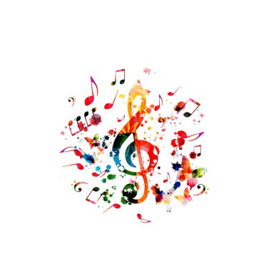 Renkli soyut tiz clef beyaz arka planda izole