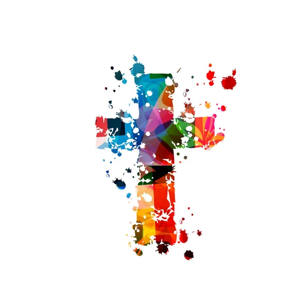 Download Colorful christian cross with music — Stock Vector ...