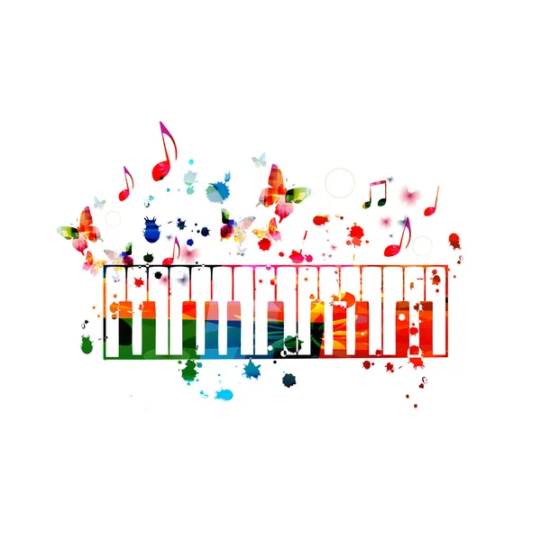 Kleurrijke piano achtergrond — Stockvector