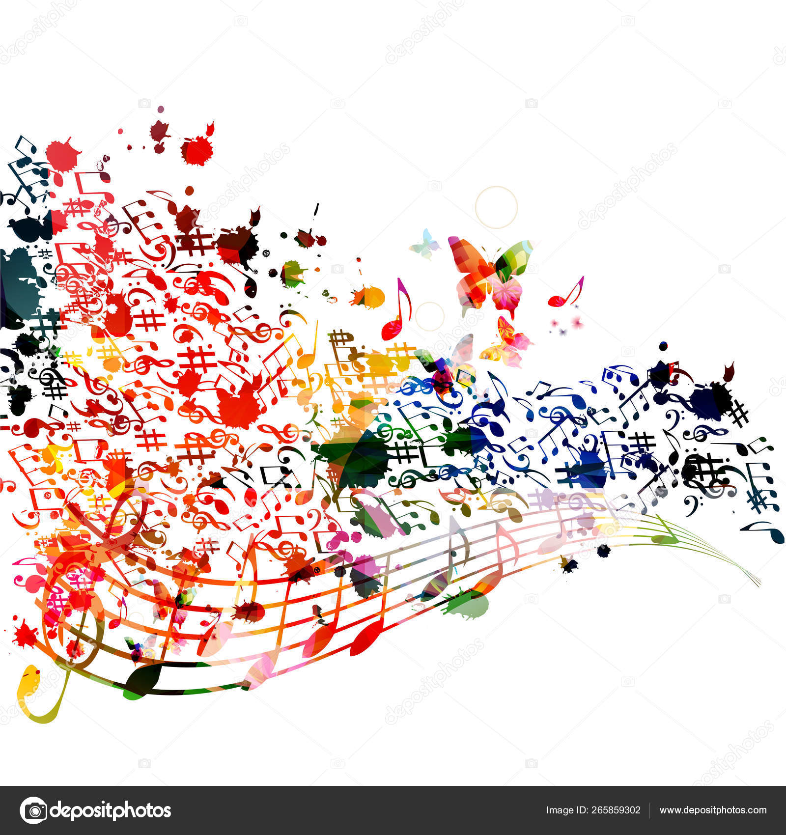 Colorful Background Music Notes Isolated Vector Illustration Design Music  Background Stock Vector Image by ©abstract412 #265859302