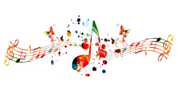 Fond Coloré Avec Des Notes Musique Conception Illustration Vectorielle Isolée — Image vectorielle