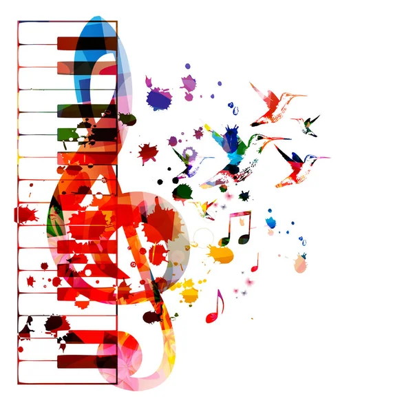 五颜六色的背景与音乐笔记孤立的矢量插图设计 音乐背景 音乐节海报 现场音乐会活动 派对传单 — 图库矢量图片