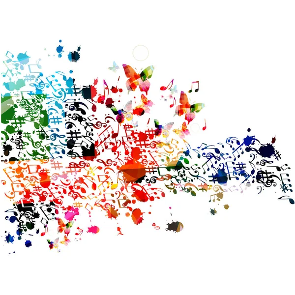 Fond Coloré Avec Des Notes Musique Conception Illustration Vectorielle Isolée — Image vectorielle