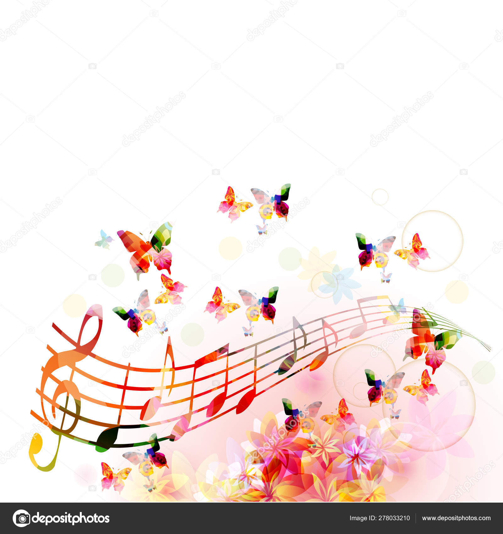 Music Background Colorful Clef Music Notes Vector Illustration Design  Artistic Stock Vector Image by ©abstract412 #278033210