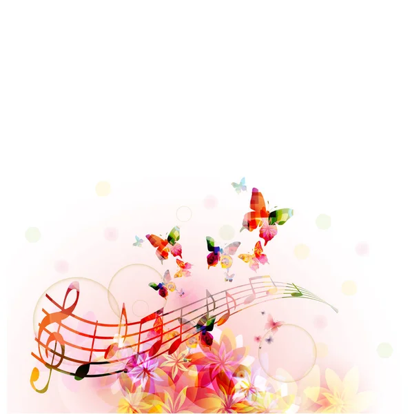Tło Muzyczne Kolorowym Clef Notatki Muzyczne Projekt Ilustracji Wektorowych Plakat — Wektor stockowy
