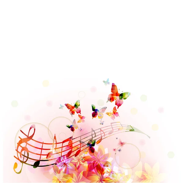 Fond Musical Avec Clef Coloré Illustration Vectorielle Notes Musique Affiche — Image vectorielle