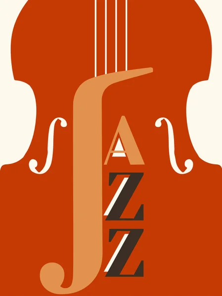 Festival Música Jazz Cartel Colorido Con Violonchelo Musical — Vector de stock