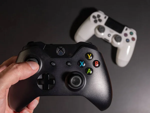 Sao Paulo Brasilien 2020 Xbox One Und Playstation Controller Schwarzen — Stockfoto