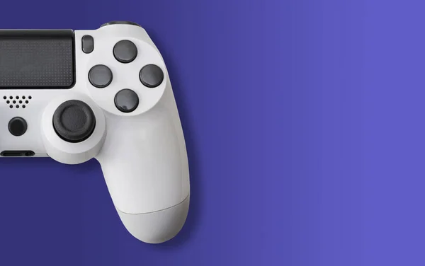 White Game Controller Blue Background — Stock Photo, Image