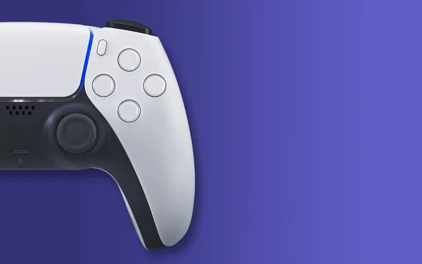 White Next Gen Game Controller Blue Background — Stock Photo, Image