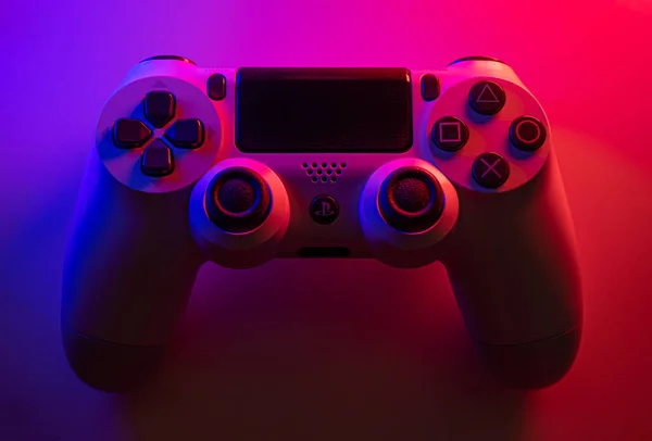 Sao Paulo Brésil 2020 Playstation Controller Blue Red Lights Selective — Photo