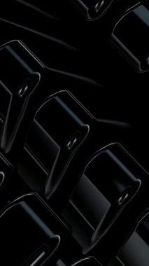 Siyah figürlerin soyut, parlak dönüşleri özel modern arka planda metalik bir dehayla parlıyor.