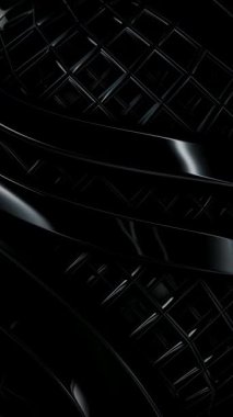 Pırıl pırıl parlayan siyah figürlerin kusursuz döngü döngüsü özel bir yüzeyde metalik parlaklıkla parlıyor.