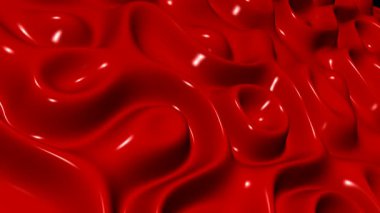 Benzersiz soyut döngülü metalik parıltılı kırmızı plazma dalgaları, zarif bir arka plan tasarımına karşı akan akışkan hareket