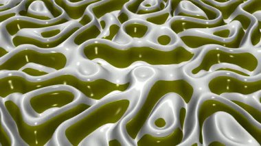 Zarif parıldayan zeytin ve beyaz plazma animasyonu, pürüzsüz döngü, metalik parlak gölgeler, şık soyut modern arka plan tasarımı