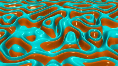 Zarif, ışıltılı su ve turuncu plazma animasyonu, özel, pürüzsüz, metalik, parıltılı, zarif, soyut modern arka plan tasarımı.