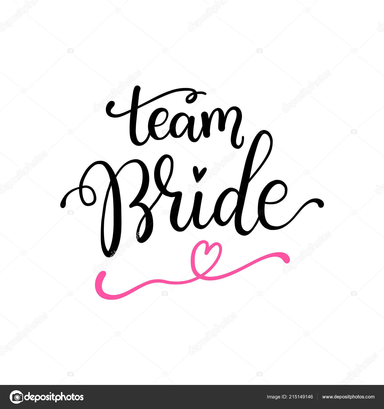 Team bride hand drawn Bachelorette party, hen party or bridal shower hand  written calligraphy phrase, greeting card, photo booth props. Print with  dress and bouquet flat illustration 6042098 Vector Art at Vecteezy